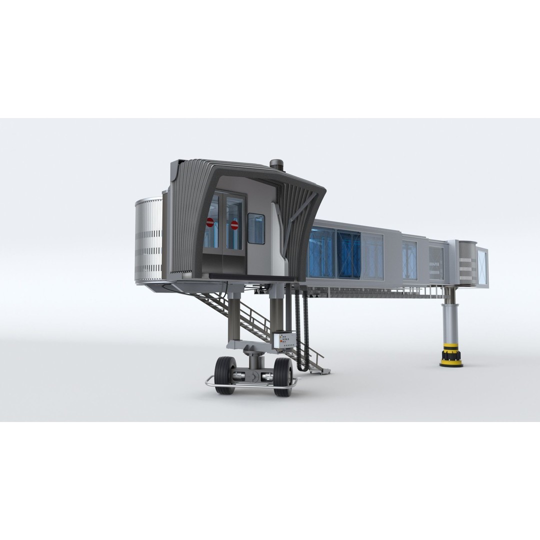 Airport Passenger Bridge 3D Model – Rigged Animation Asset, FBX, OBJ - View 8