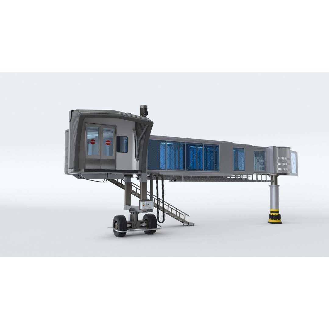 Airport Passenger Bridge 3D Model – Rigged Animation Asset, FBX, OBJ - View 9