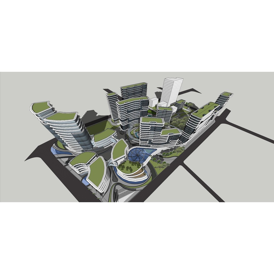 Shanghai Yangpu 3D Model – Detailed Architectural Street Scene, FBX