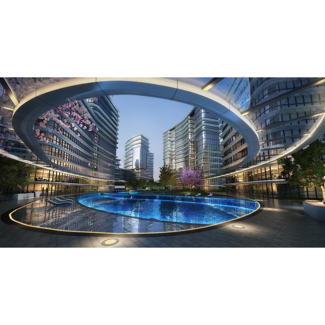 Shanghai Yangpu 3D Model – Detailed Architectural Street Scene, FBX - View 12