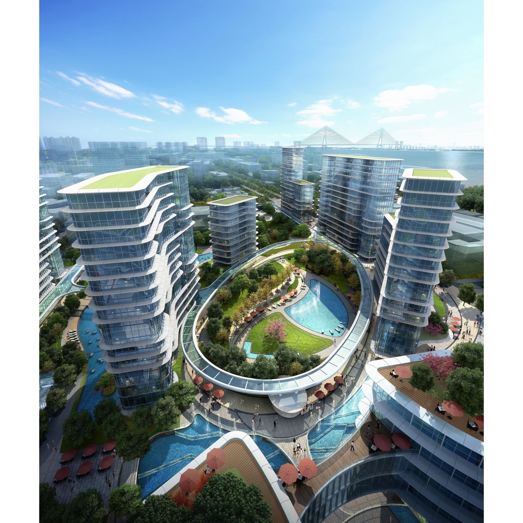 Shanghai Yangpu 3D Model – Detailed Architectural Street Scene, FBX - View 14