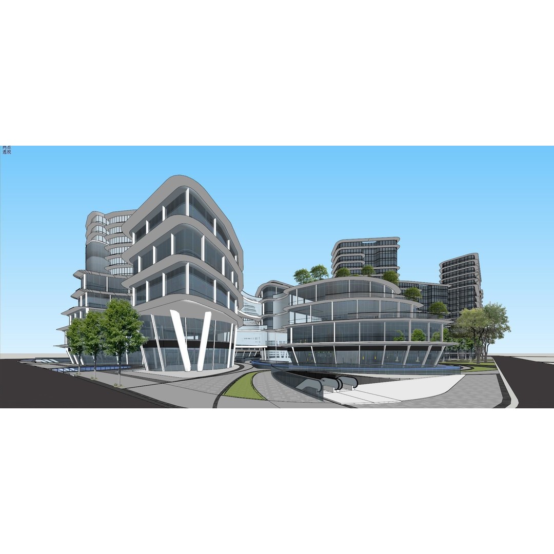 Shanghai Yangpu 3D Model – Detailed Architectural Street Scene, FBX - View 3