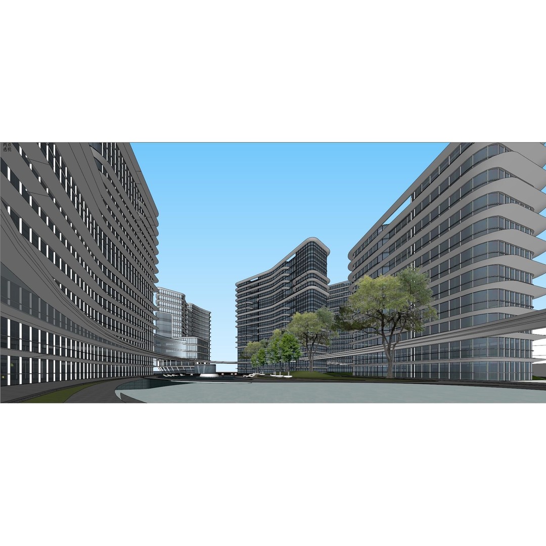 Shanghai Yangpu 3D Model – Detailed Architectural Street Scene, FBX - View 7