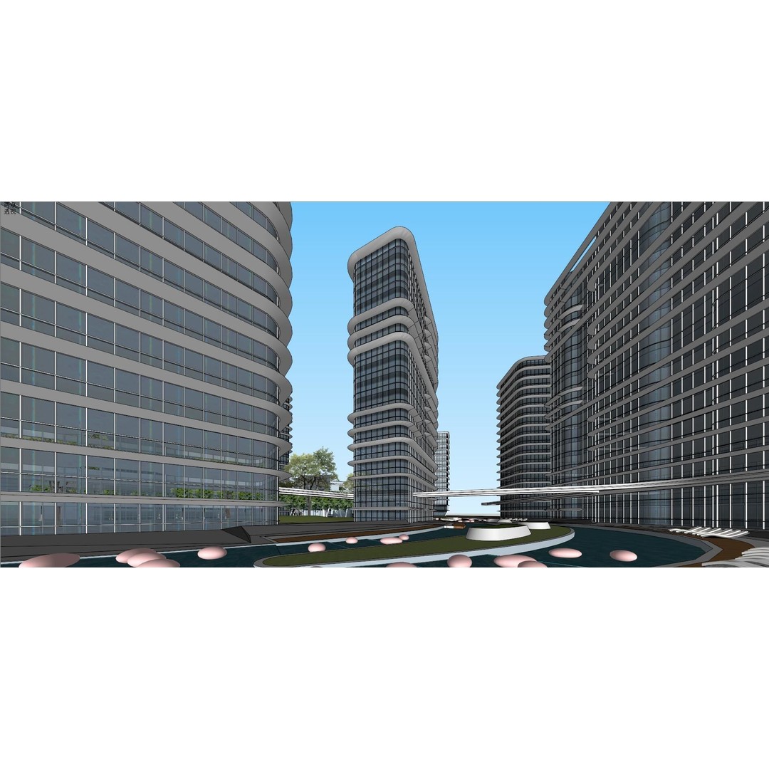 Shanghai Yangpu 3D Model – Detailed Architectural Street Scene, FBX - View 8