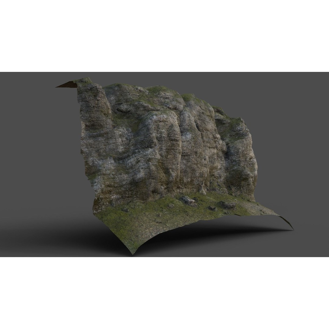 Forest Cliffs and Slope 3D Model – Low Poly Game Ready Asset, FBX, OBJ - View 11