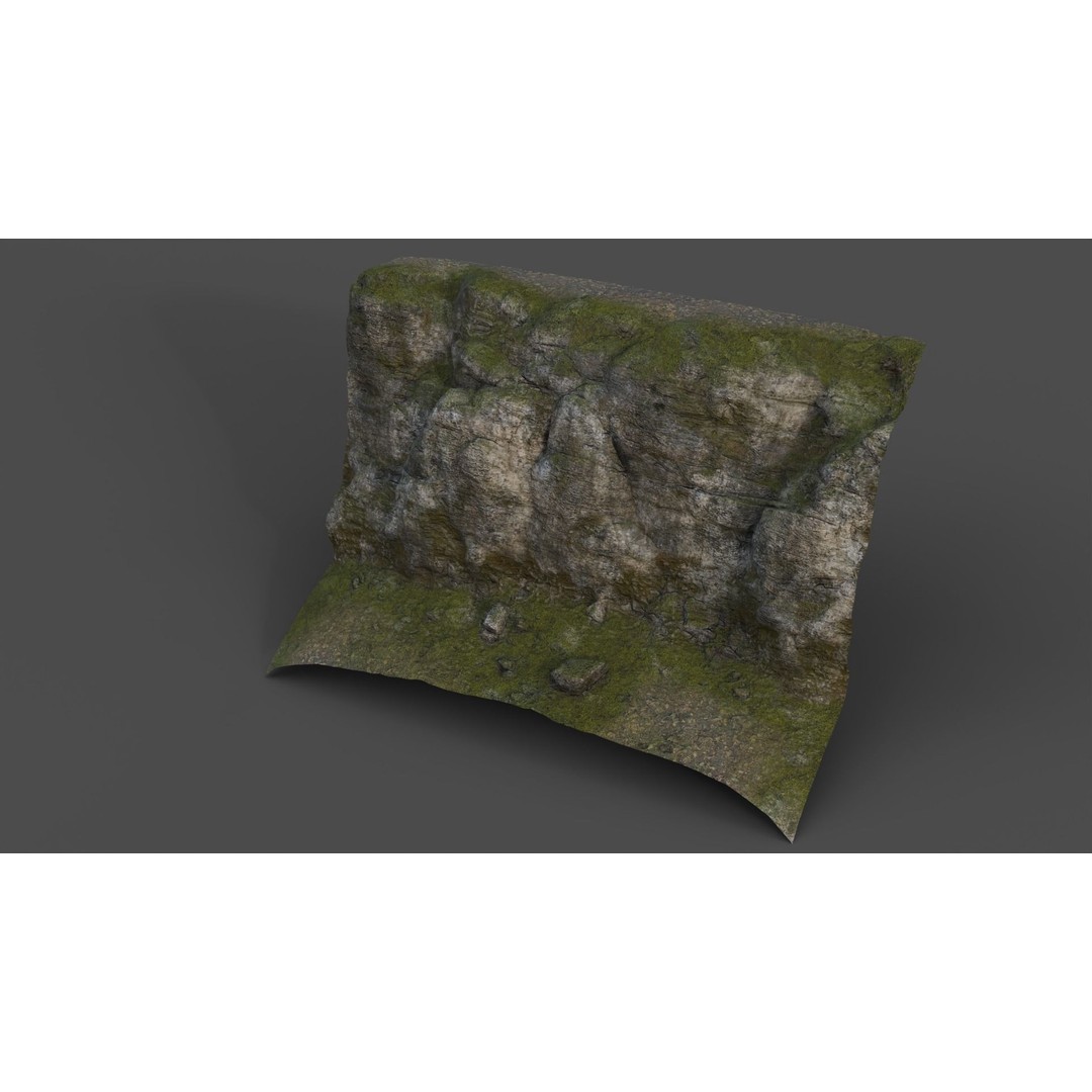 Forest Cliffs and Slope 3D Model – Low Poly Game Ready Asset, FBX, OBJ - View 13