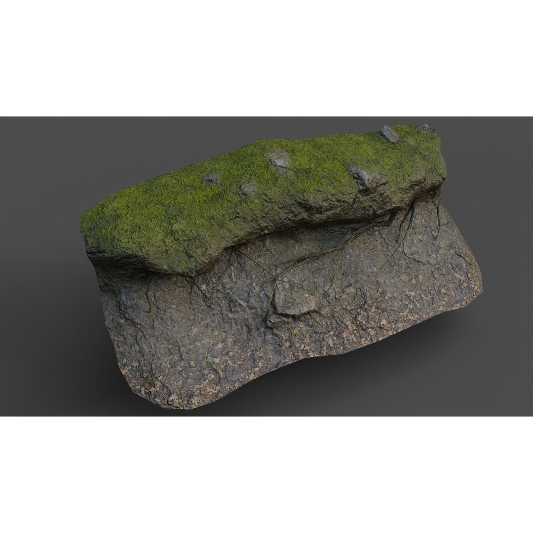 Forest Cliffs and Slope 3D Model – Low Poly Game Ready Asset, FBX, OBJ - View 15