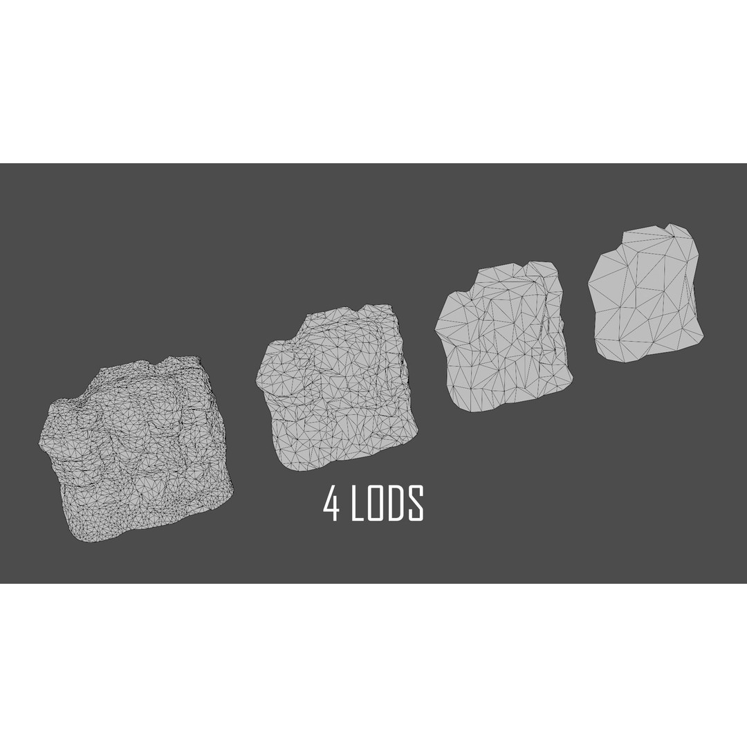 Forest Cliffs and Slope 3D Model – Low Poly Game Ready Asset, FBX, OBJ - View 28