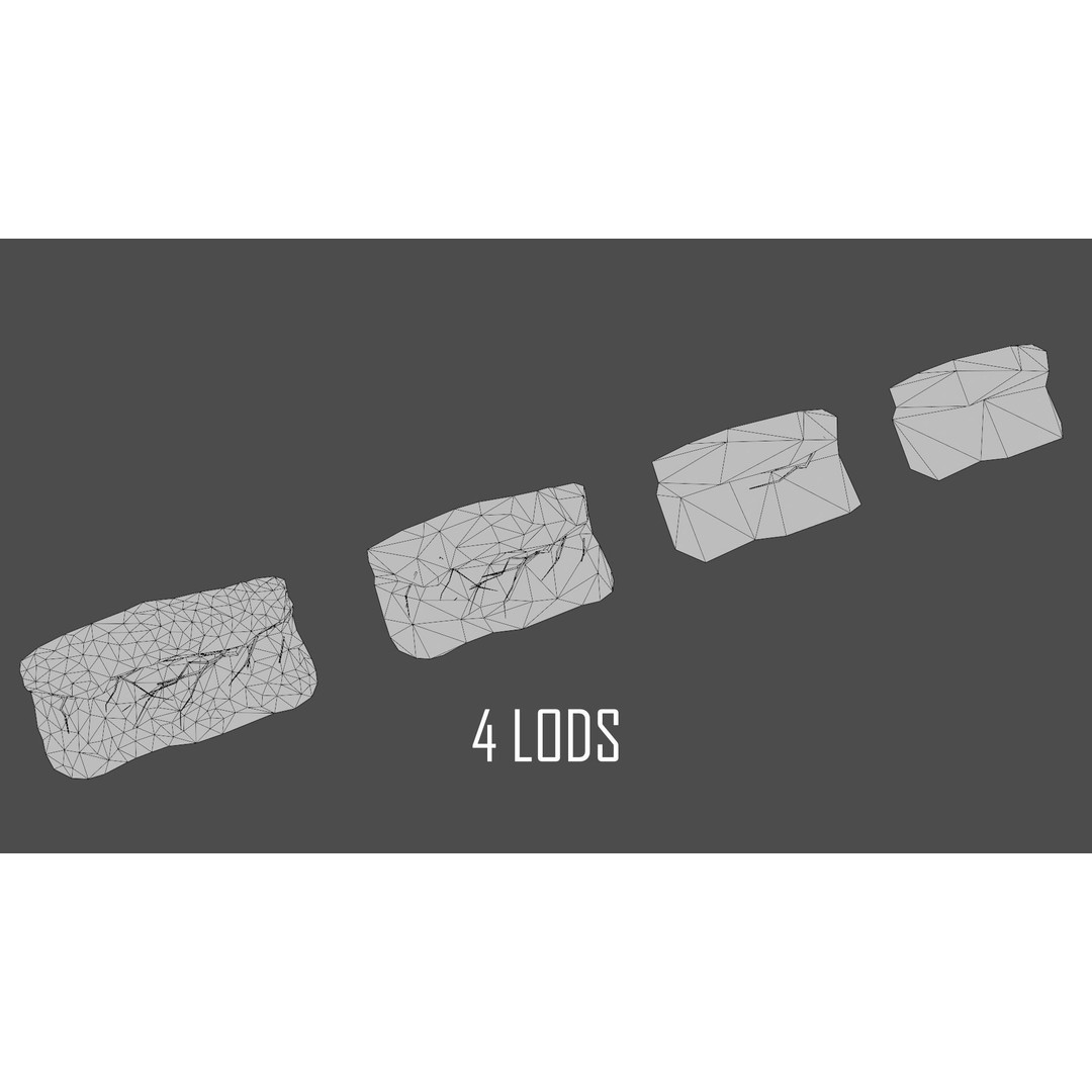 Forest Cliffs and Slope 3D Model – Low Poly Game Ready Asset, FBX, OBJ - View 32