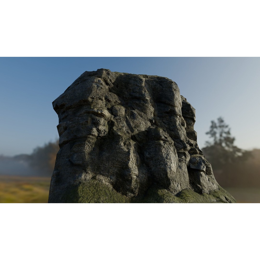 Forest Cliffs and Slope 3D Model – Low Poly Game Ready Asset, FBX, OBJ - View 5