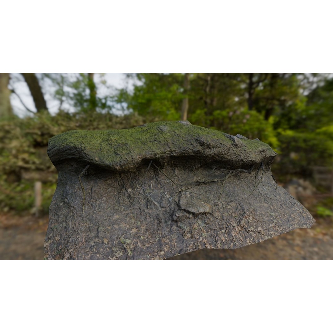 Forest Cliffs and Slope 3D Model – Low Poly Game Ready Asset, FBX, OBJ - View 6