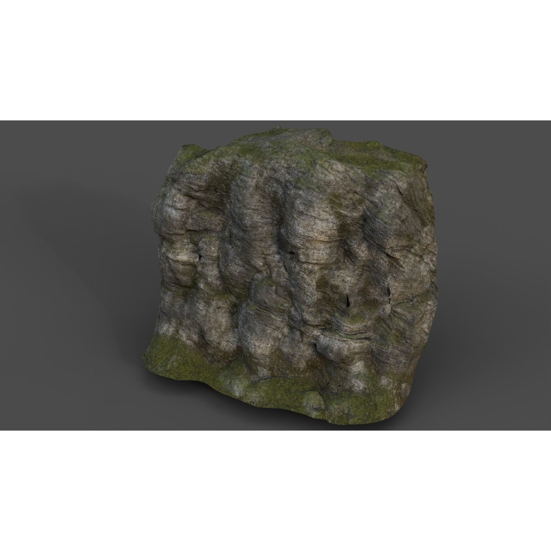 Forest Cliffs and Slope 3D Model – Low Poly Game Ready Asset, FBX, OBJ - View 7