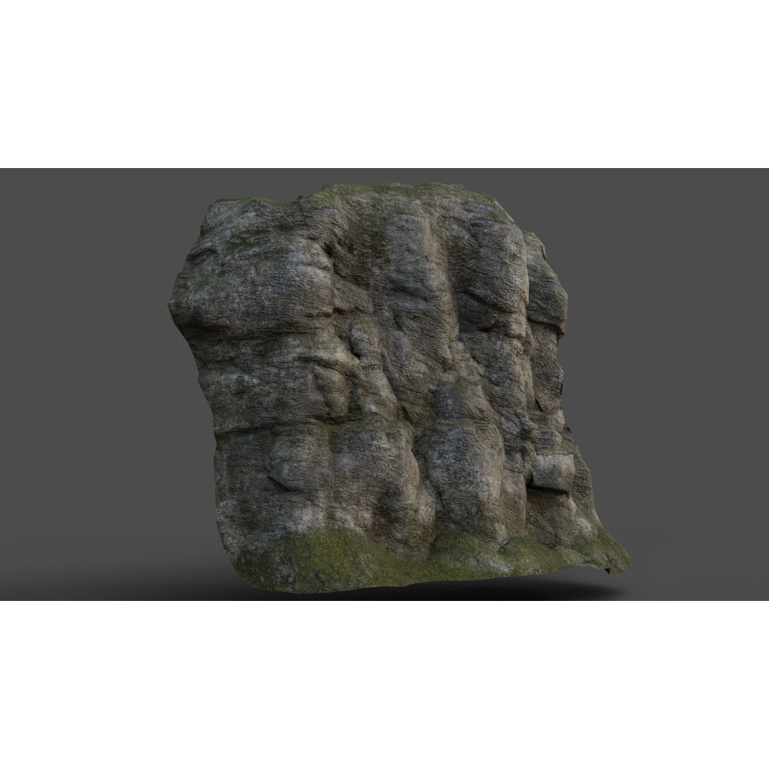 Forest Cliffs and Slope 3D Model – Low Poly Game Ready Asset, FBX, OBJ - View 9