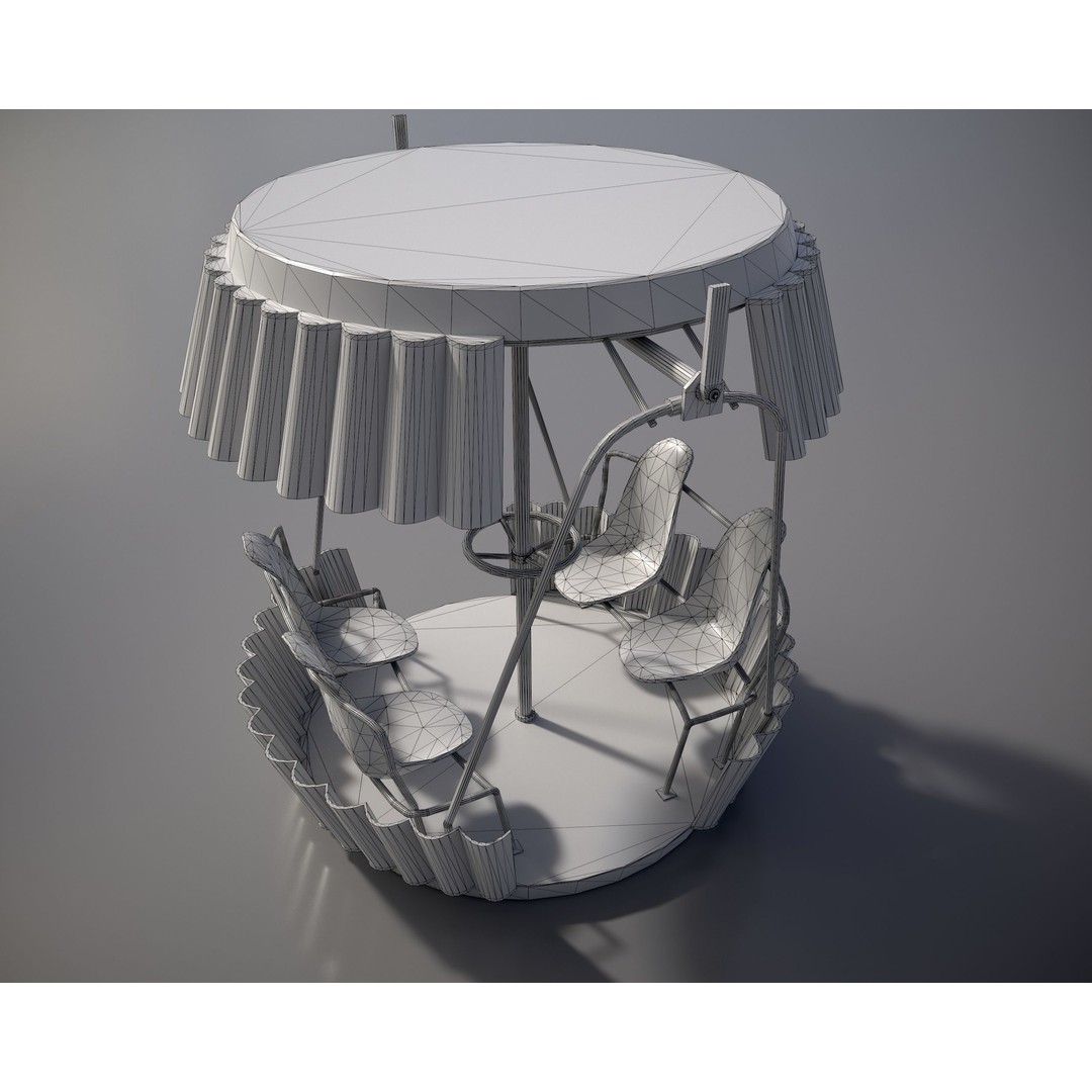 Old Ferris Wheel 3D Model – Low Poly PBR Game Asset, FBX - View 24