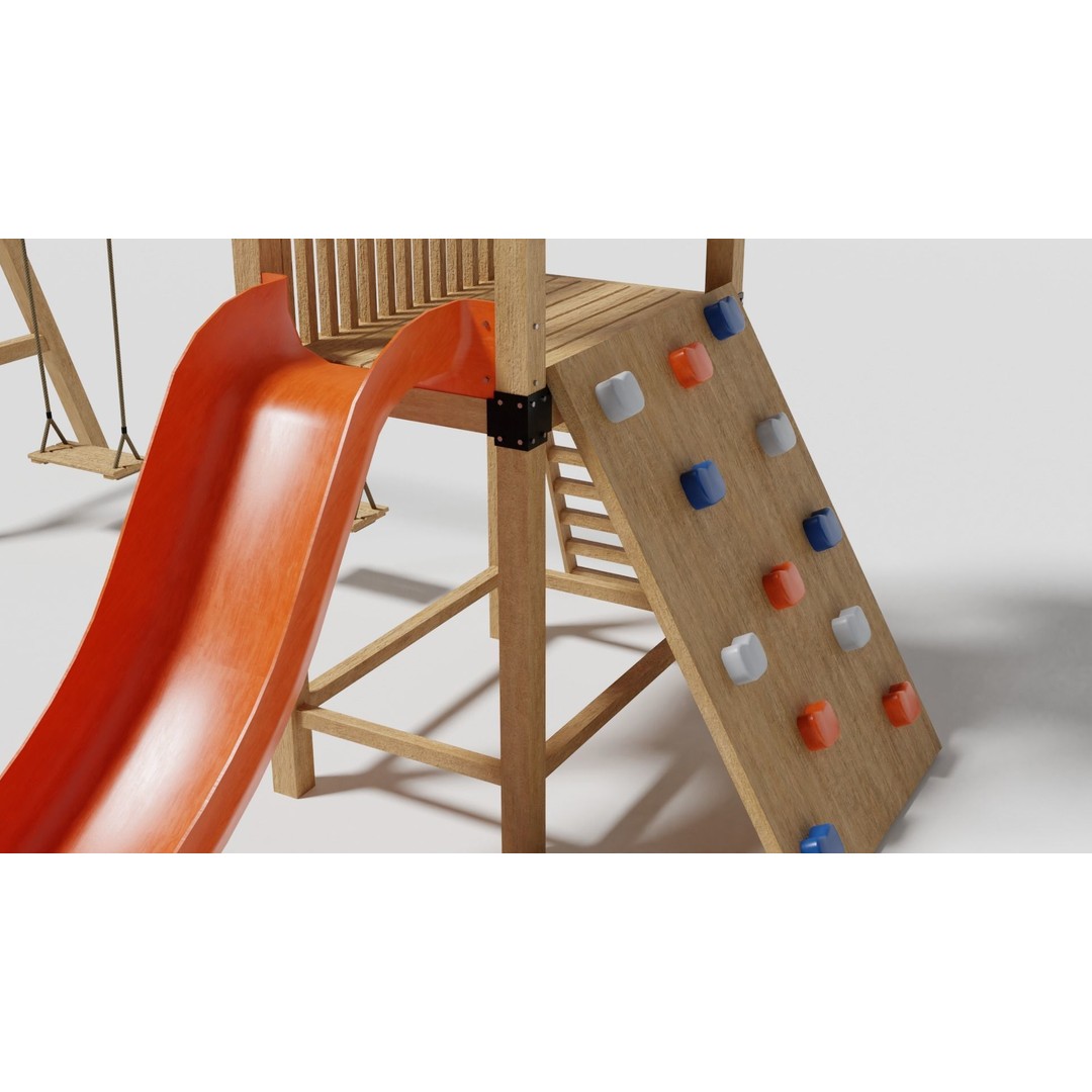 Playground Equipment 3D Model – Low Poly Outdoor Pack, FBX, OBJ - View 10