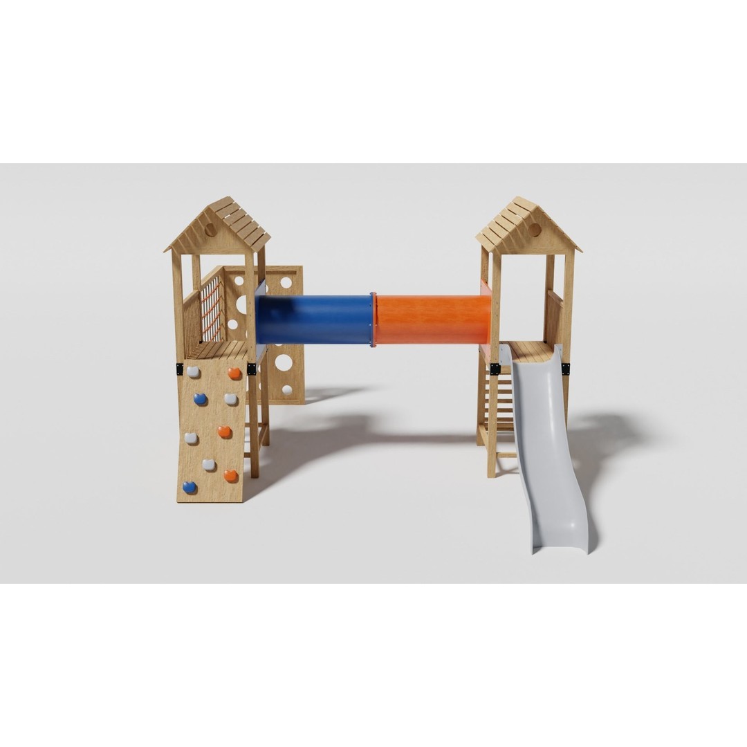 Playground Equipment 3D Model – Low Poly Outdoor Pack, FBX, OBJ - View 13