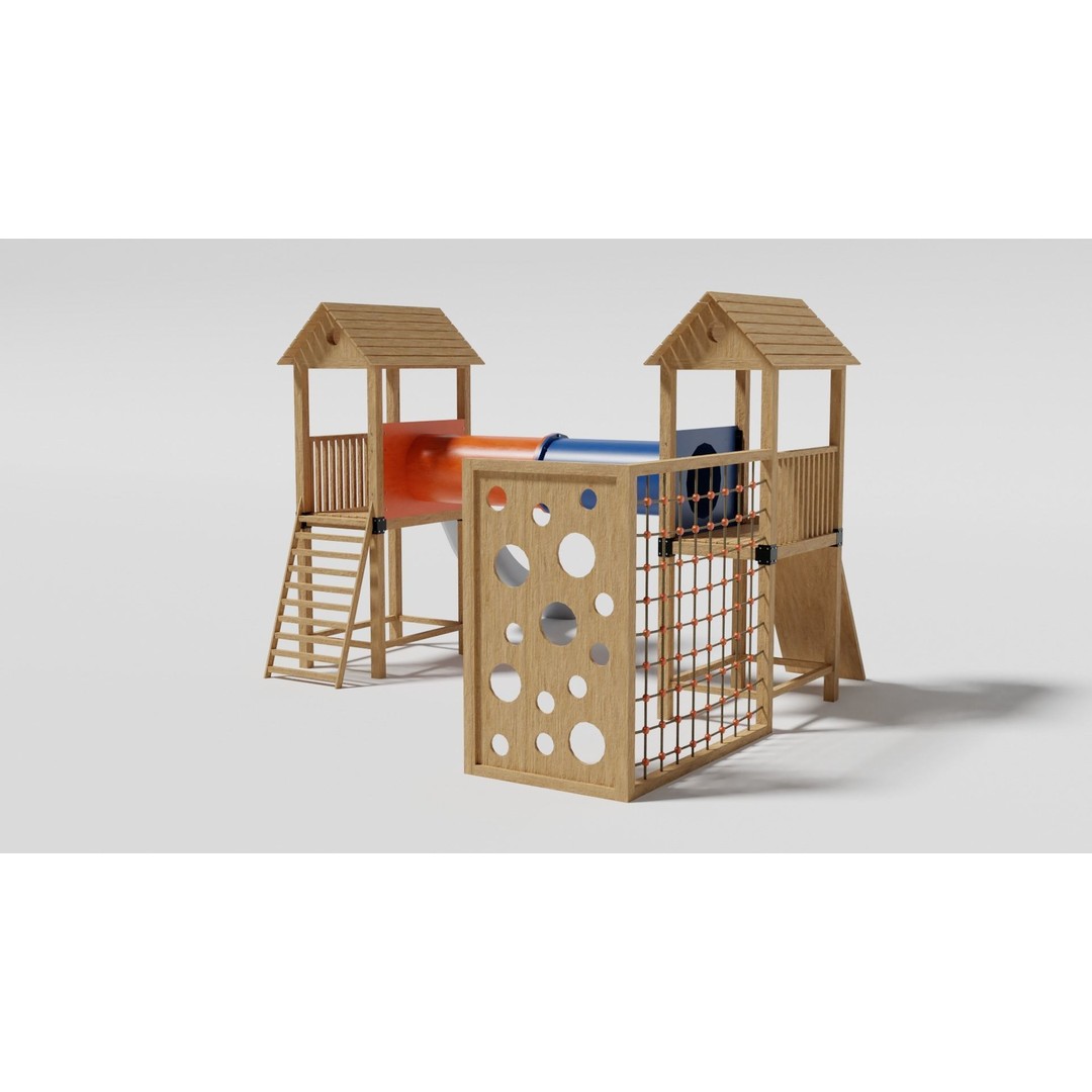 Playground Equipment 3D Model – Low Poly Outdoor Pack, FBX, OBJ - View 15