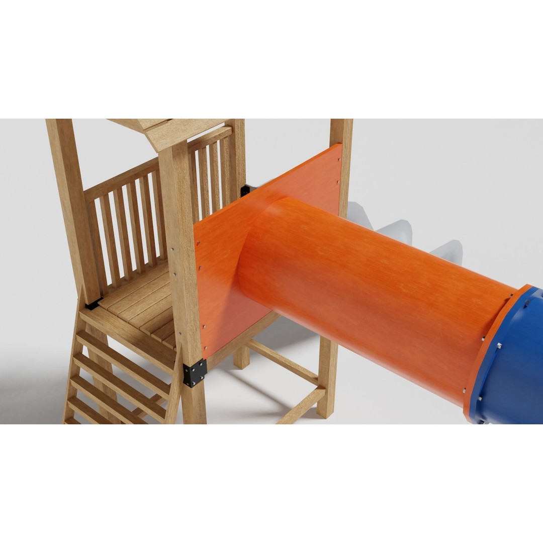 Playground Equipment 3D Model – Low Poly Outdoor Pack, FBX, OBJ - View 17