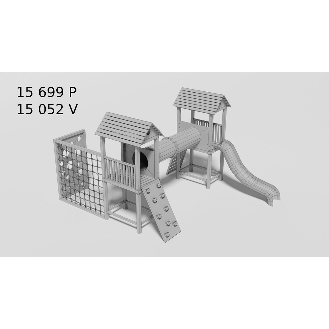 Playground Equipment 3D Model – Low Poly Outdoor Pack, FBX, OBJ - View 20