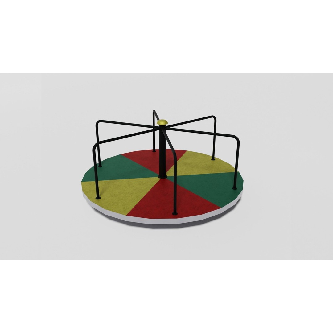 Playground Equipment 3D Model – Low Poly Outdoor Pack, FBX, OBJ - View 21