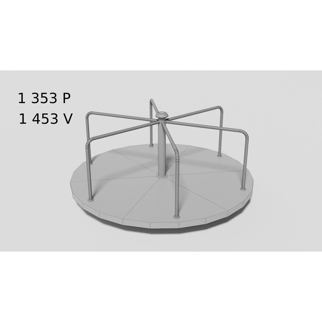 Playground Equipment 3D Model – Low Poly Outdoor Pack, FBX, OBJ - View 25