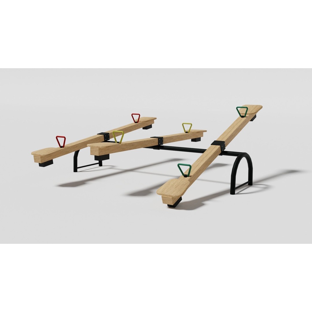 Playground Equipment 3D Model – Low Poly Outdoor Pack, FBX, OBJ - View 27