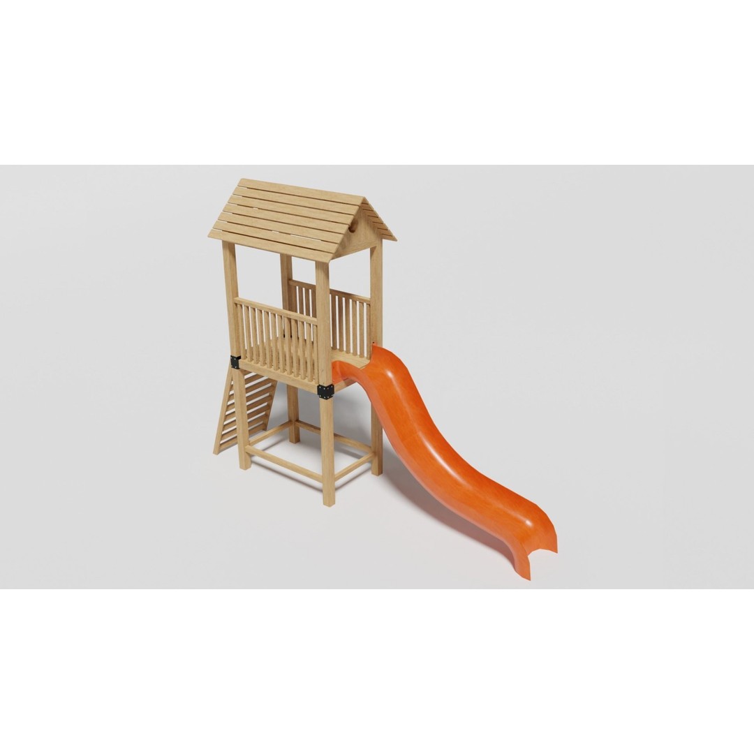 Playground Equipment 3D Model – Low Poly Outdoor Pack, FBX, OBJ - View 32