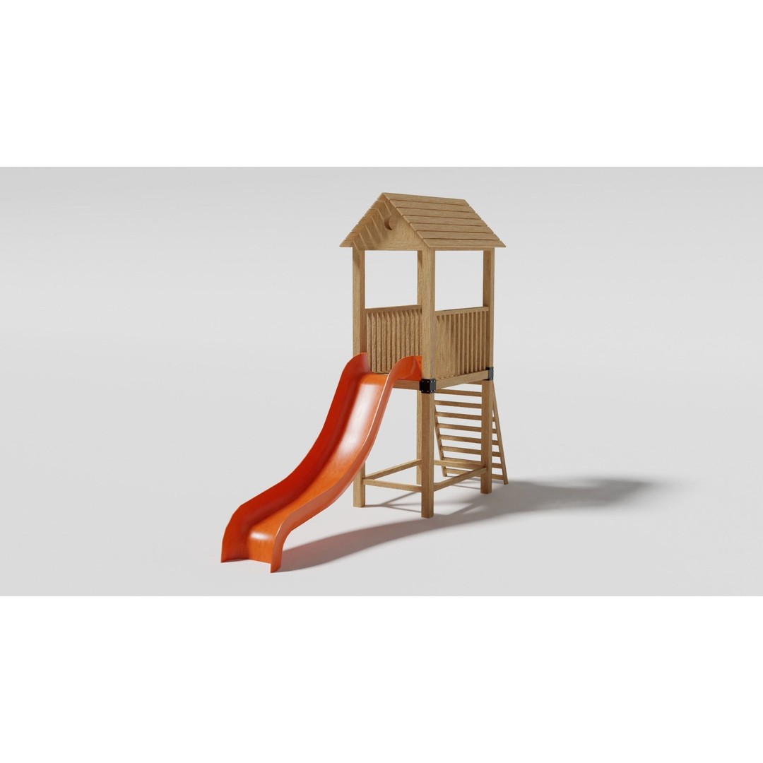 Playground Equipment 3D Model – Low Poly Outdoor Pack, FBX, OBJ - View 33