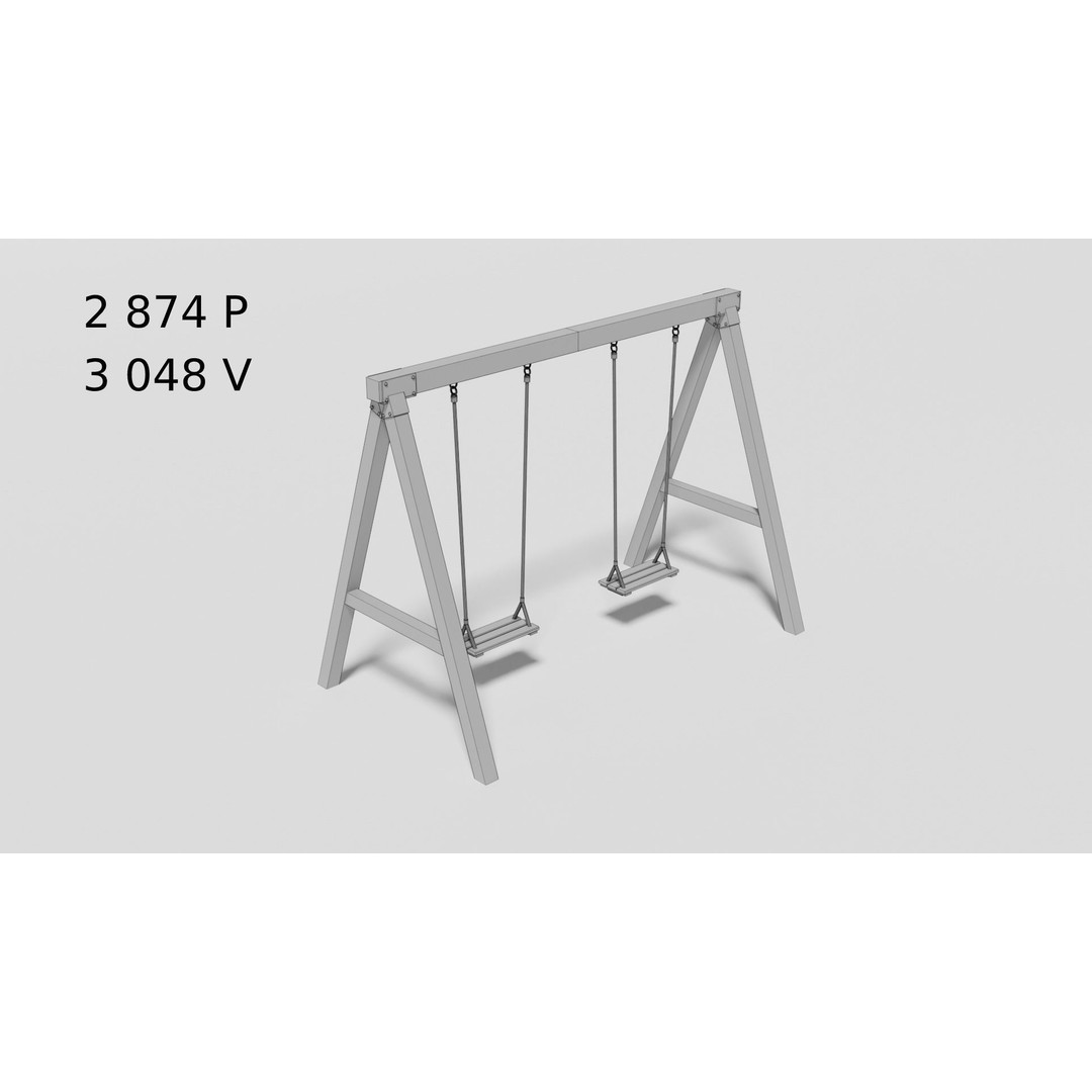 Playground Equipment 3D Model – Low Poly Outdoor Pack, FBX, OBJ - View 43