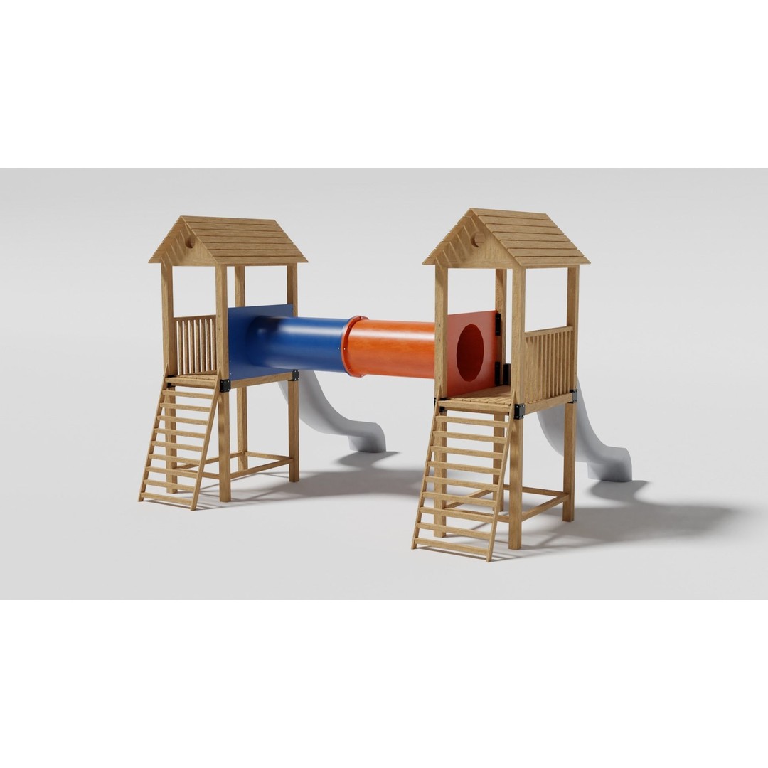 Playground Equipment 3D Model – Low Poly Outdoor Pack, FBX, OBJ - View 47