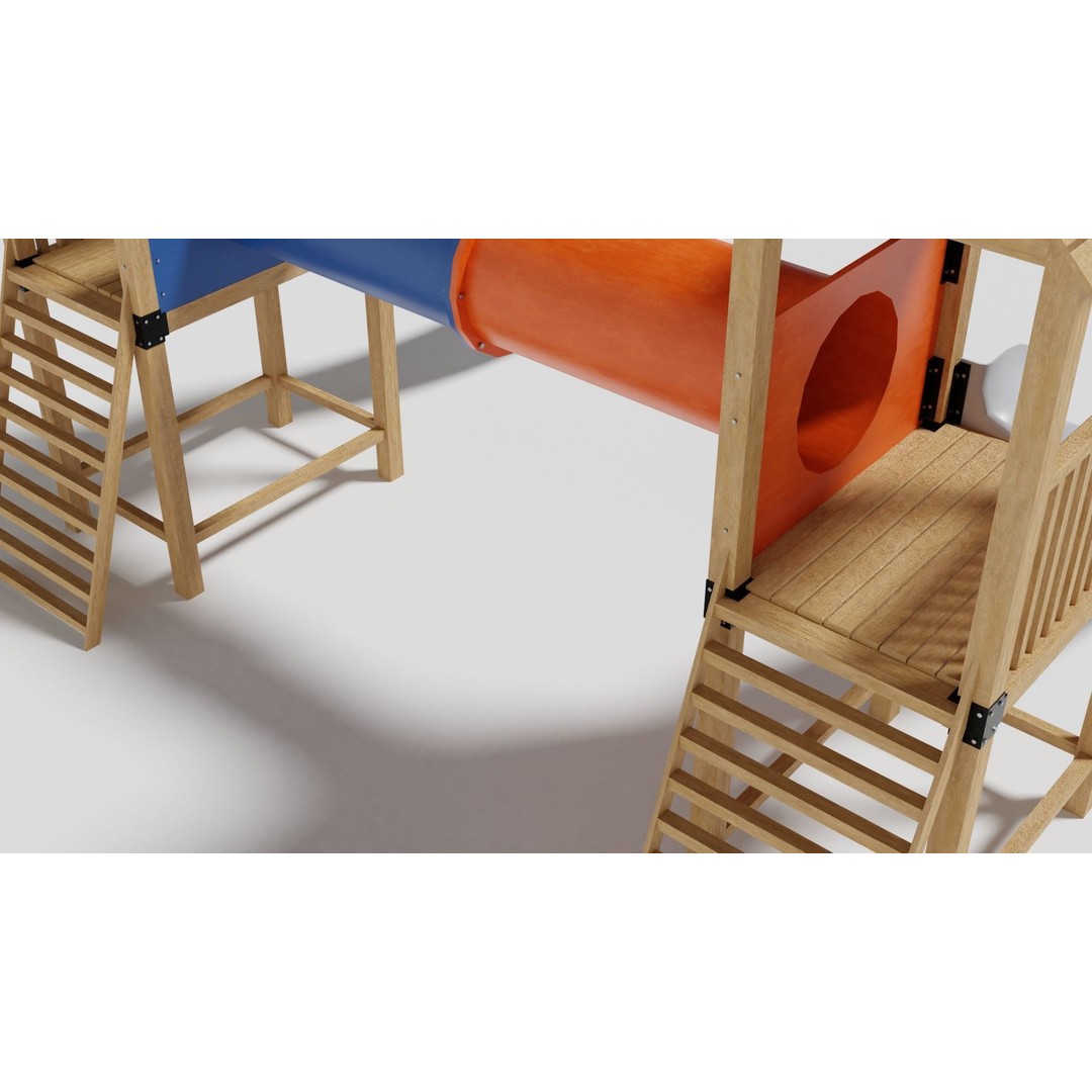 Playground Equipment 3D Model – Low Poly Outdoor Pack, FBX, OBJ - View 49