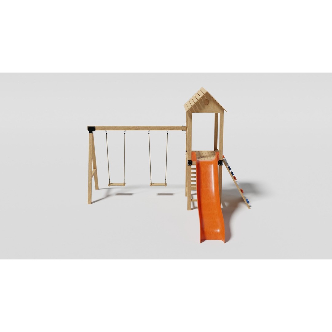 Playground Equipment 3D Model – Low Poly Outdoor Pack, FBX, OBJ - View 5