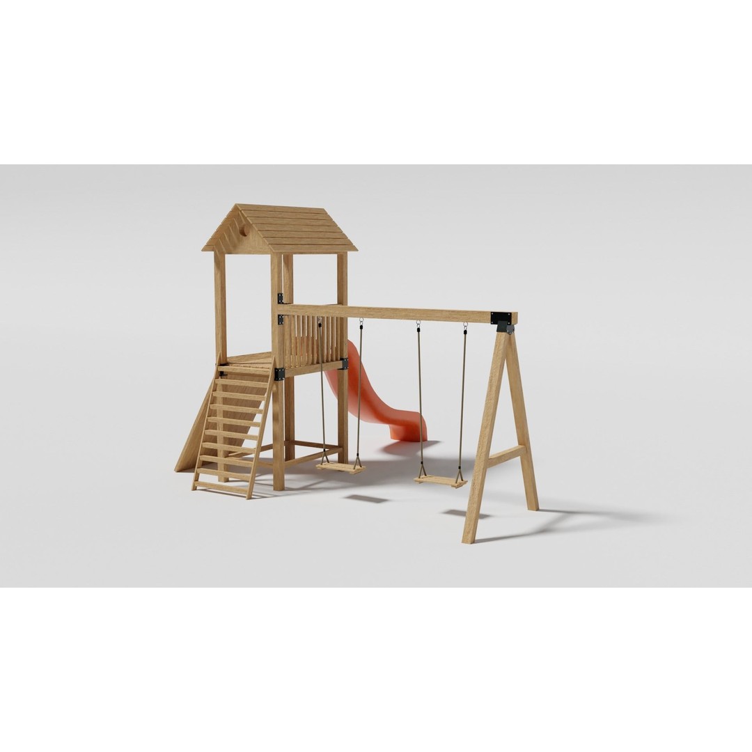 Playground Equipment 3D Model – Low Poly Outdoor Pack, FBX, OBJ - View 7