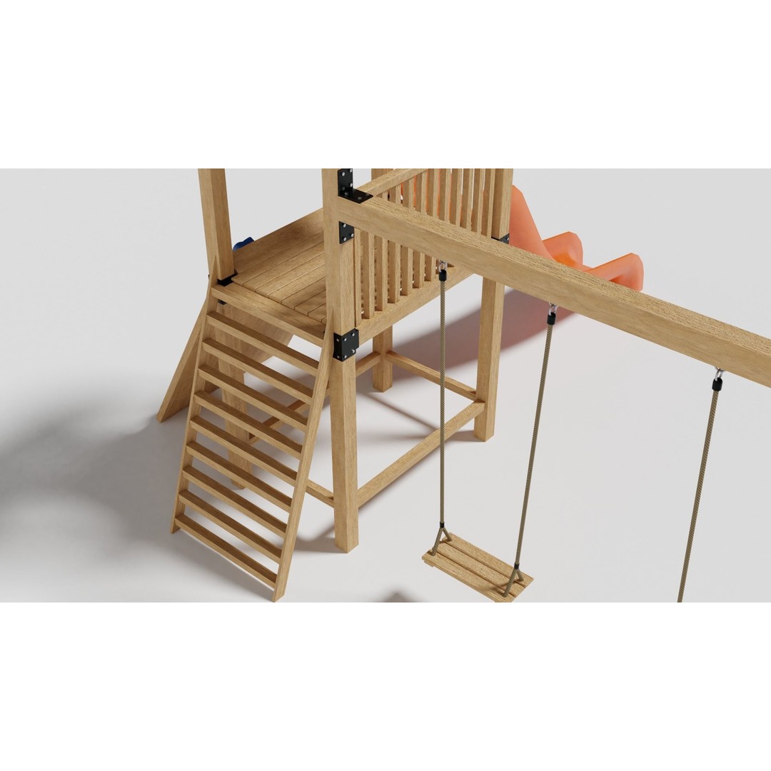 Playground Equipment 3D Model – Low Poly Outdoor Pack, FBX, OBJ - View 9