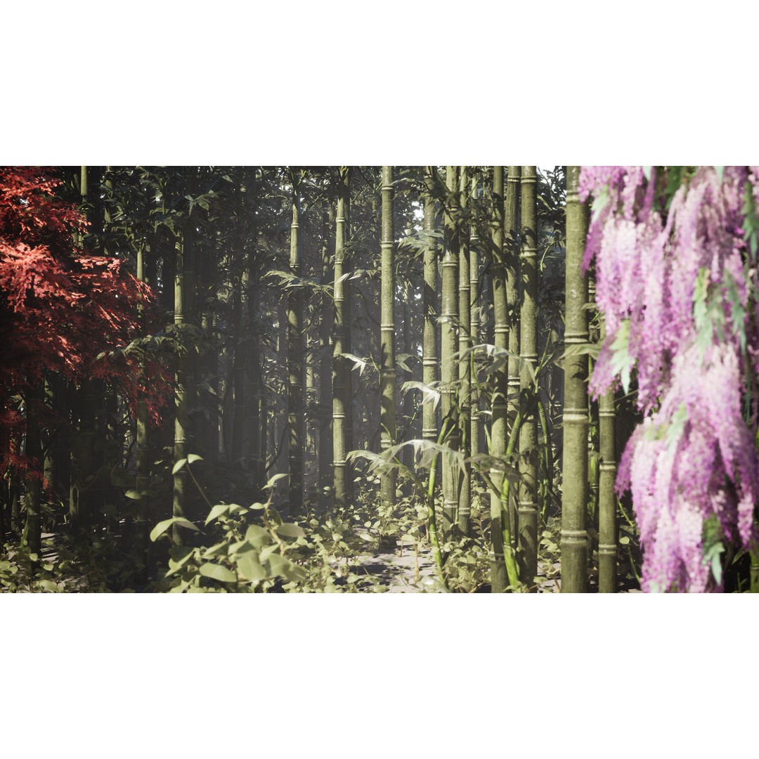 Japanese Plants 3D Model – Low Poly Environment Assets, FBX - View 10