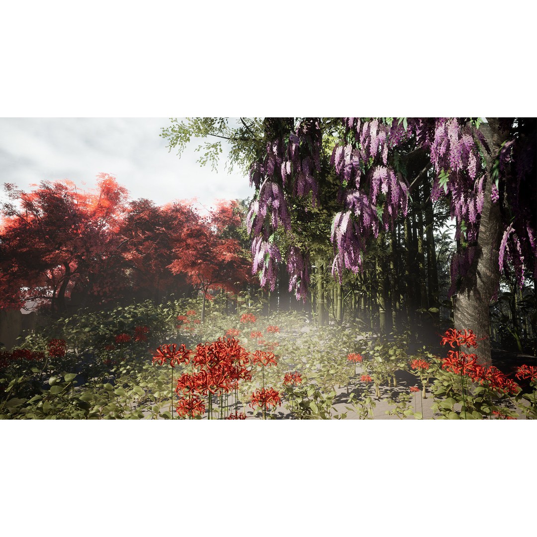Japanese Plants 3D Model – Low Poly Environment Assets, FBX - View 12