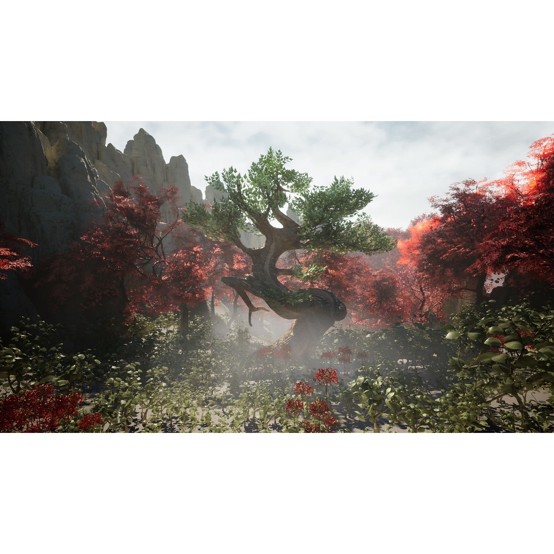 Japanese Plants 3D Model – Low Poly Environment Assets, FBX - View 13