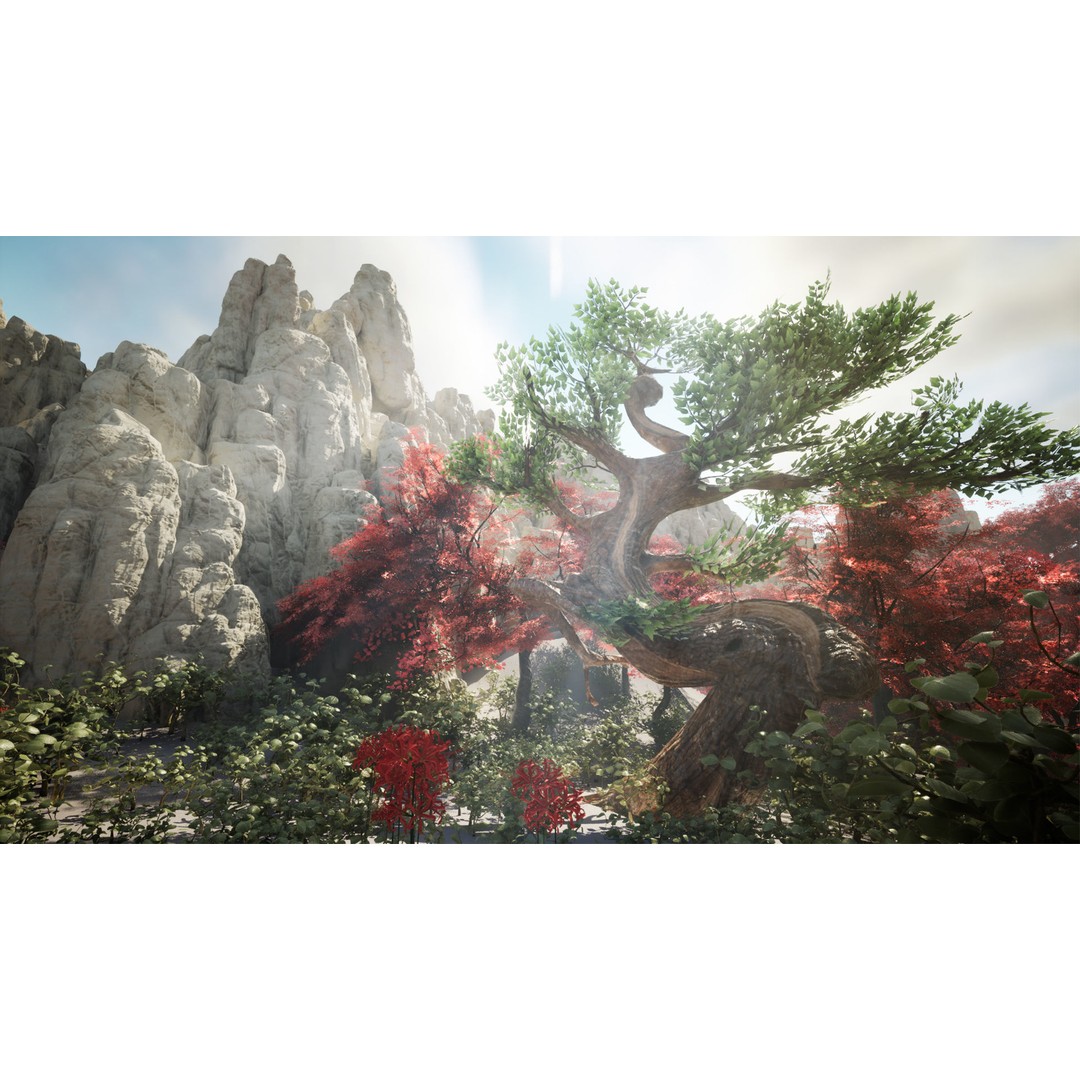Japanese Plants 3D Model – Low Poly Environment Assets, FBX - View 14