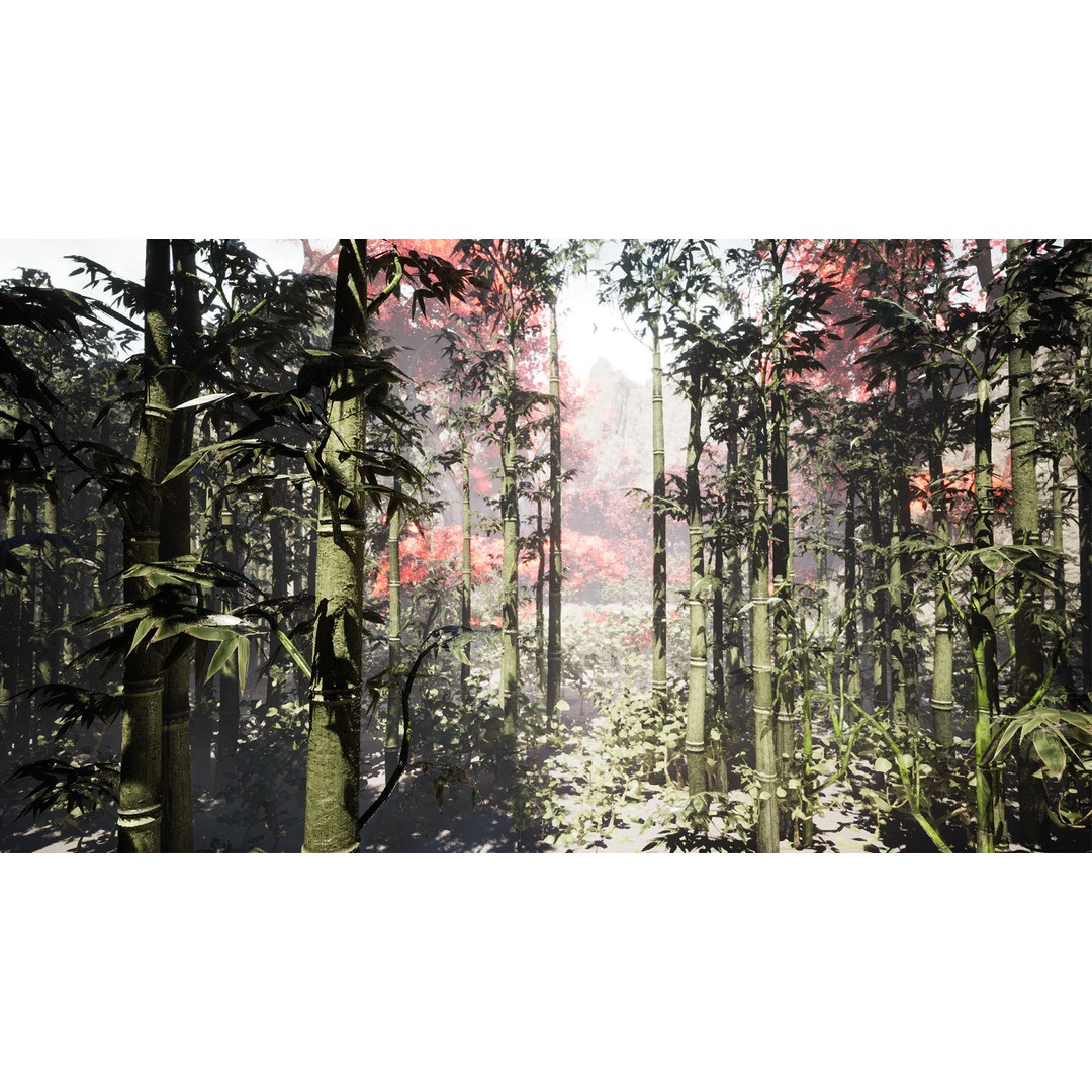 Japanese Plants 3D Model – Low Poly Environment Assets, FBX - View 3