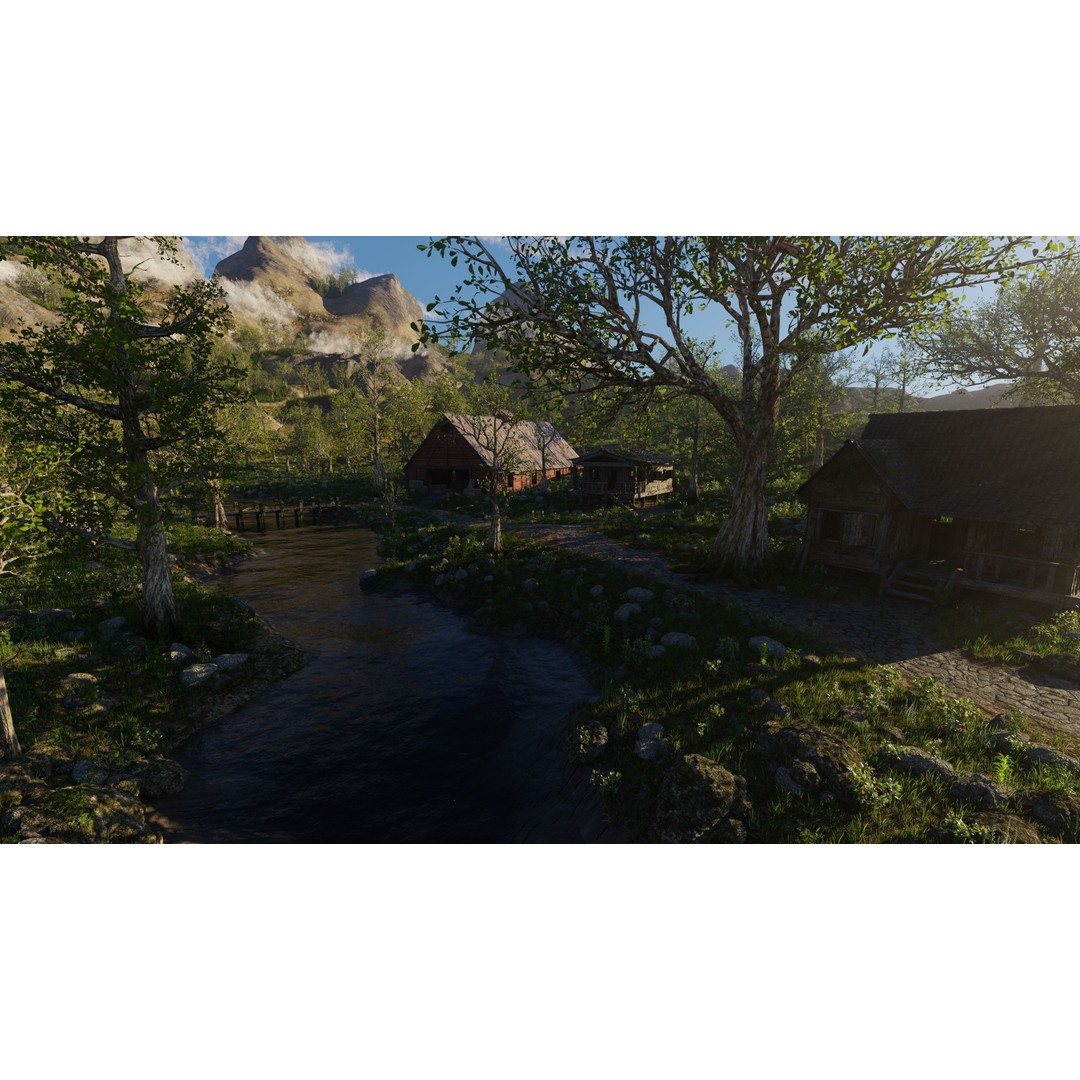 Medieval Pathway Scene 3D Model – High Poly Environment for Blender - View 10