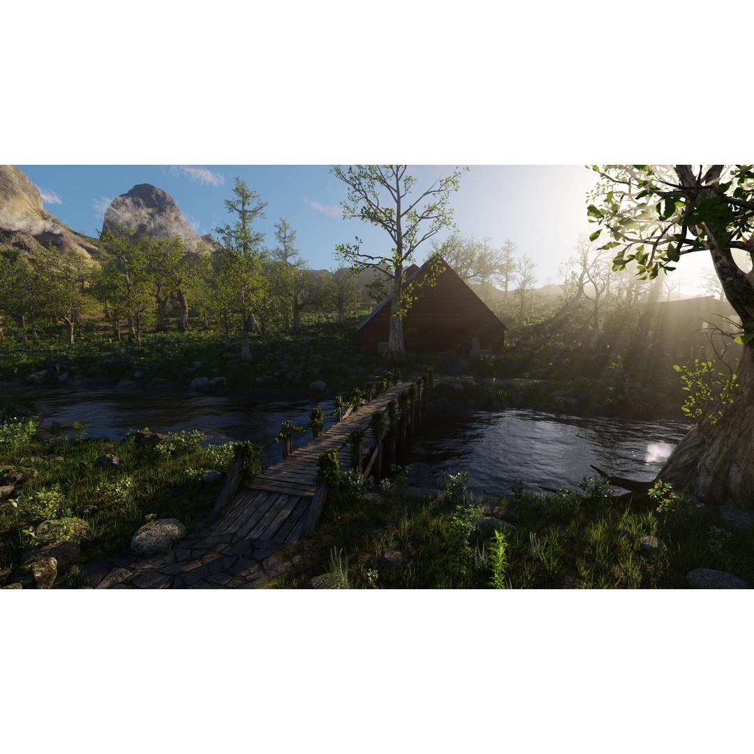Medieval Pathway Scene 3D Model – High Poly Environment for Blender - View 11