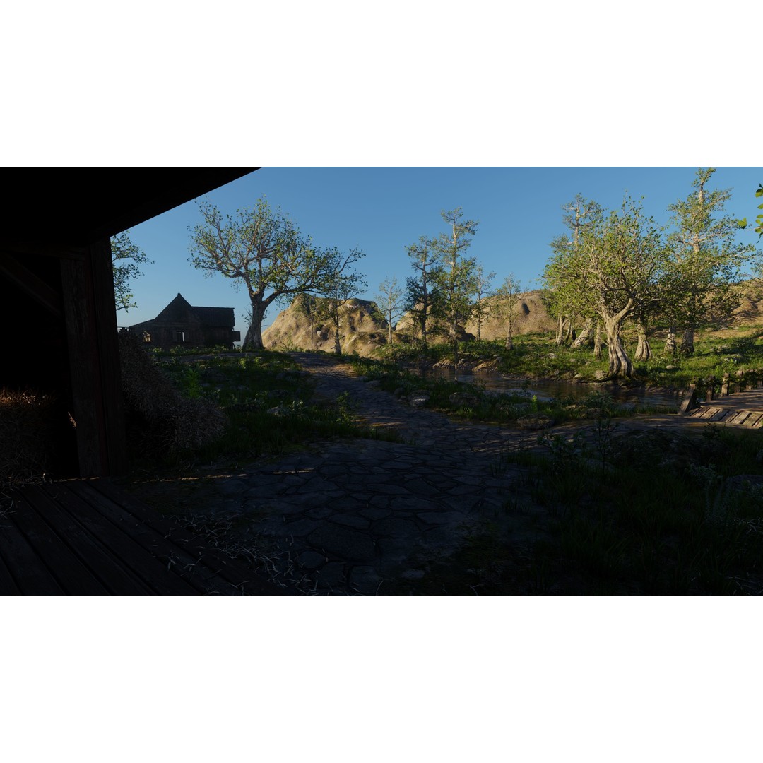 Medieval Pathway Scene 3D Model – High Poly Environment for Blender - View 12