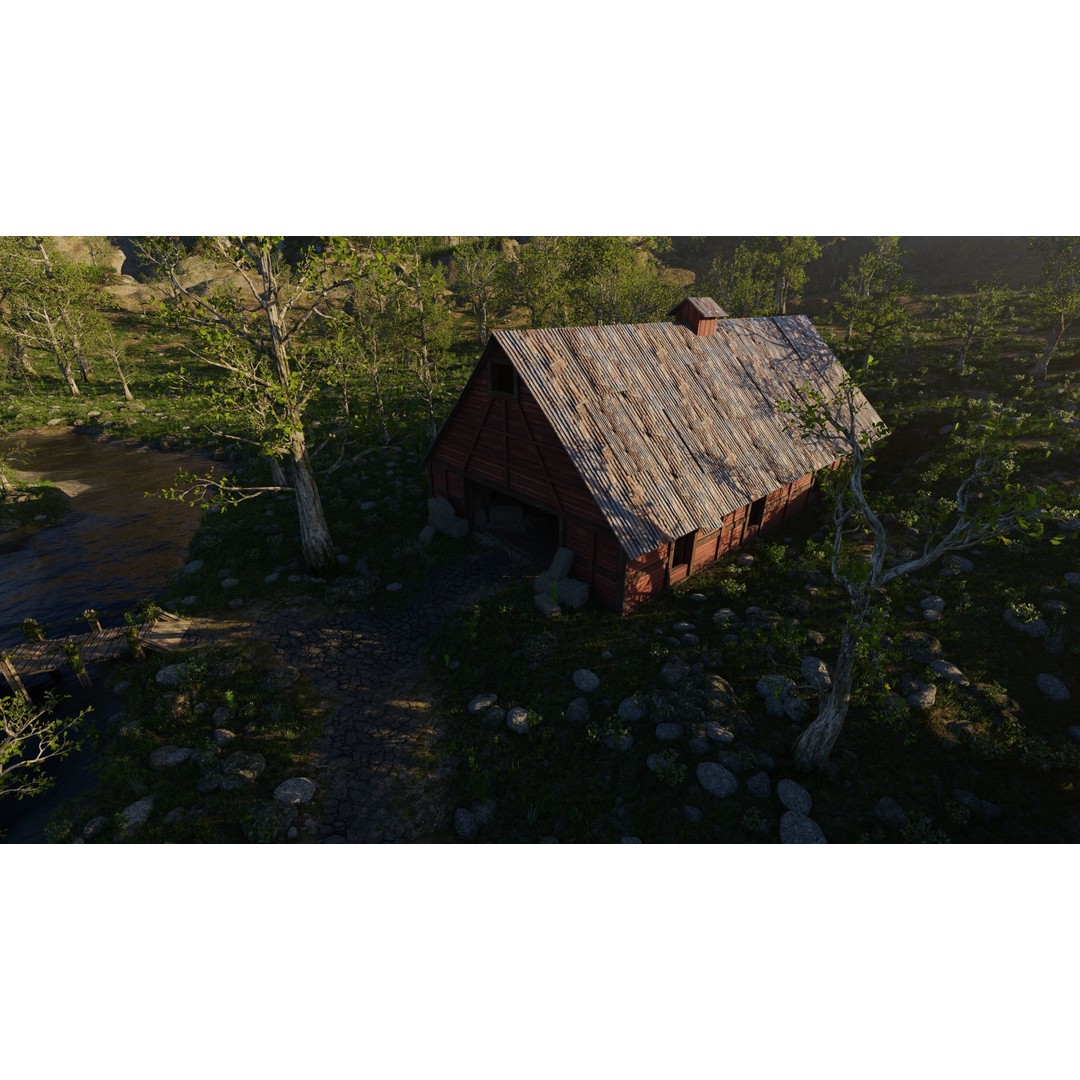 Medieval Pathway Scene 3D Model – High Poly Environment for Blender - View 6