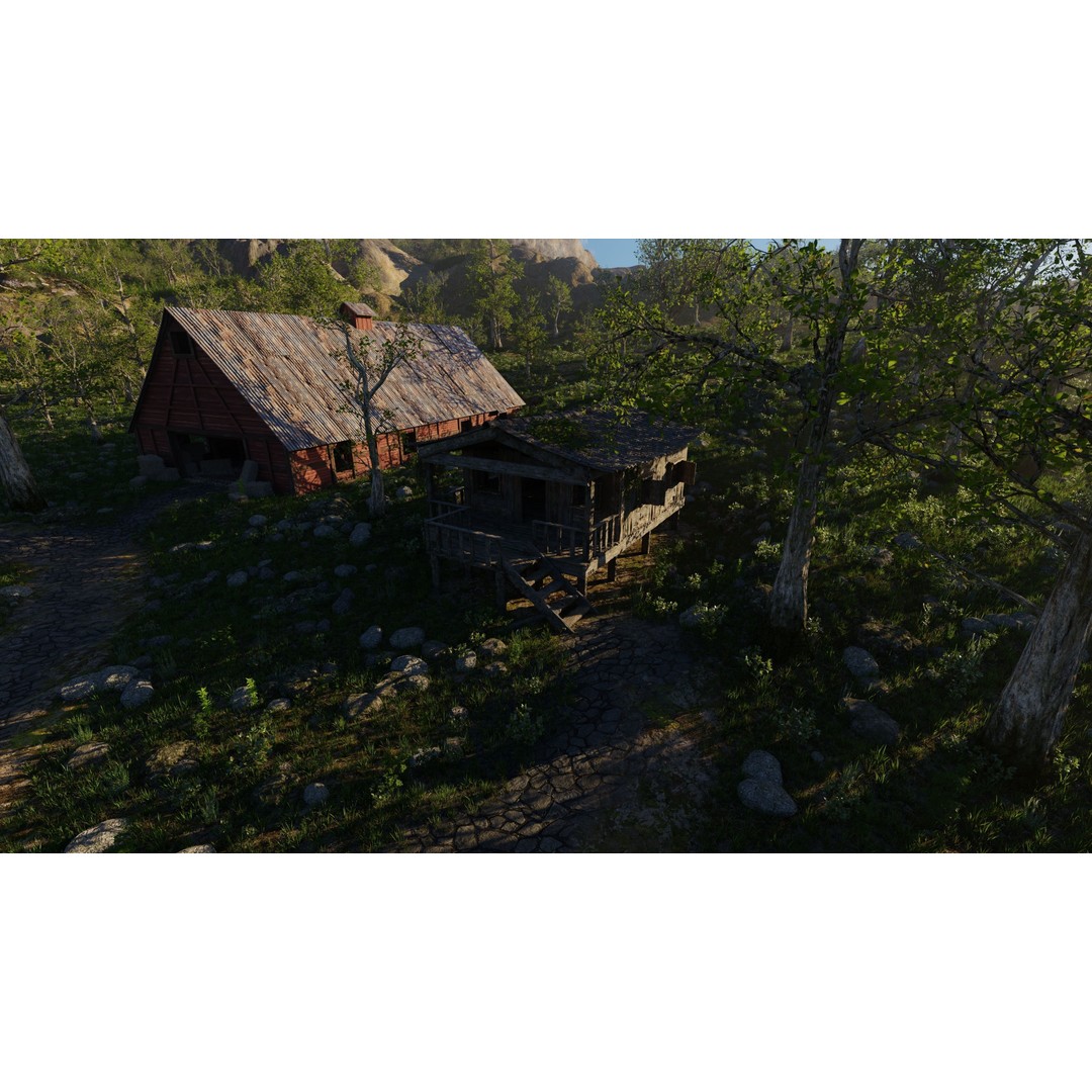 Medieval Pathway Scene 3D Model – High Poly Environment for Blender - View 7