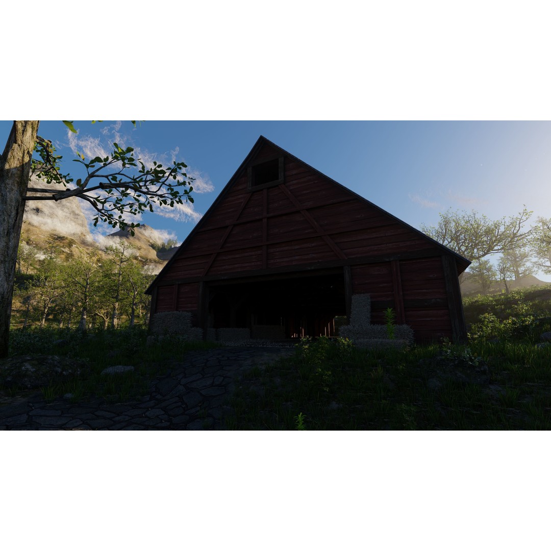 Medieval Pathway Scene 3D Model – High Poly Environment for Blender - View 9