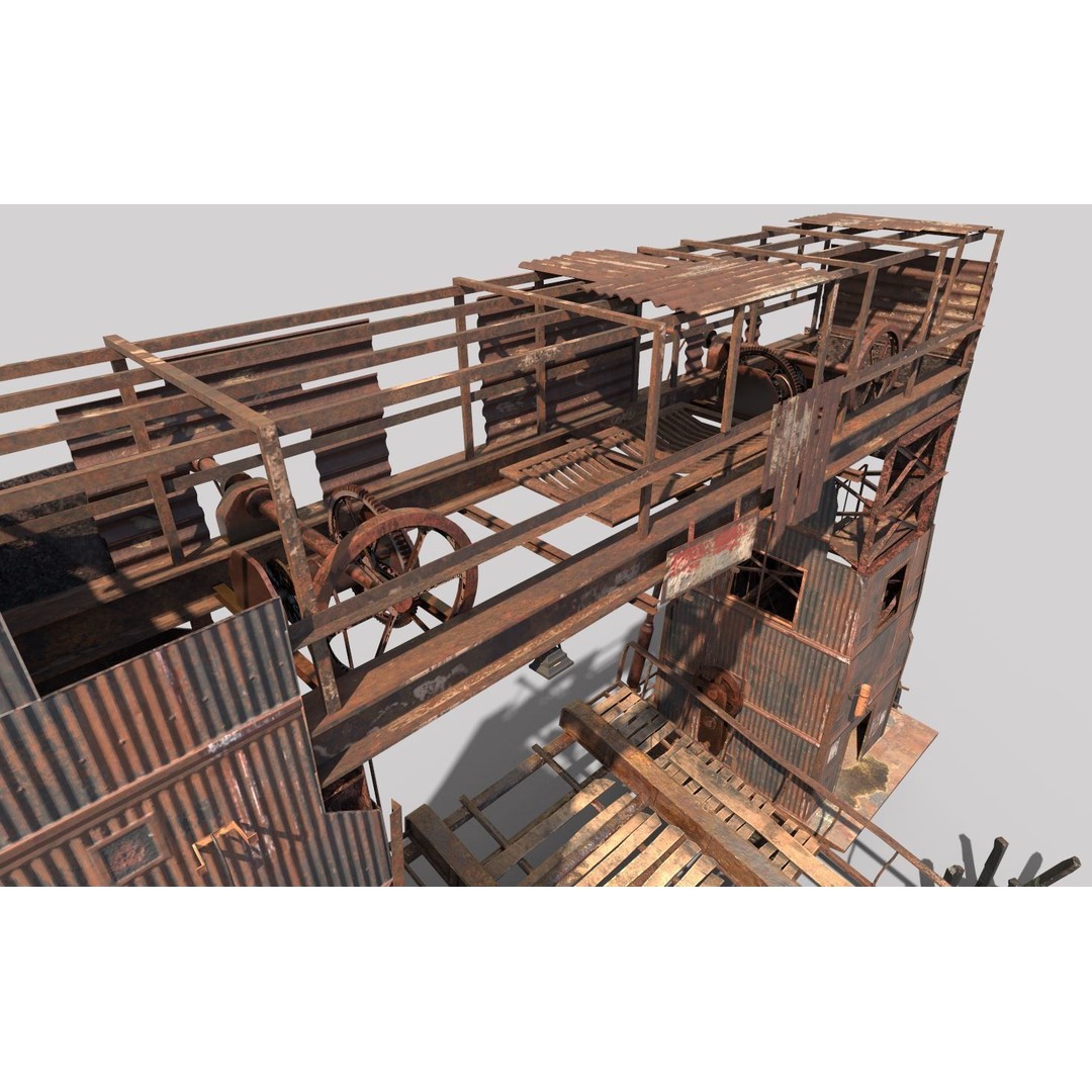 Abandoned Port 3D Model – Realistic PBR Textures, FBX & OBJ Formats - View 12