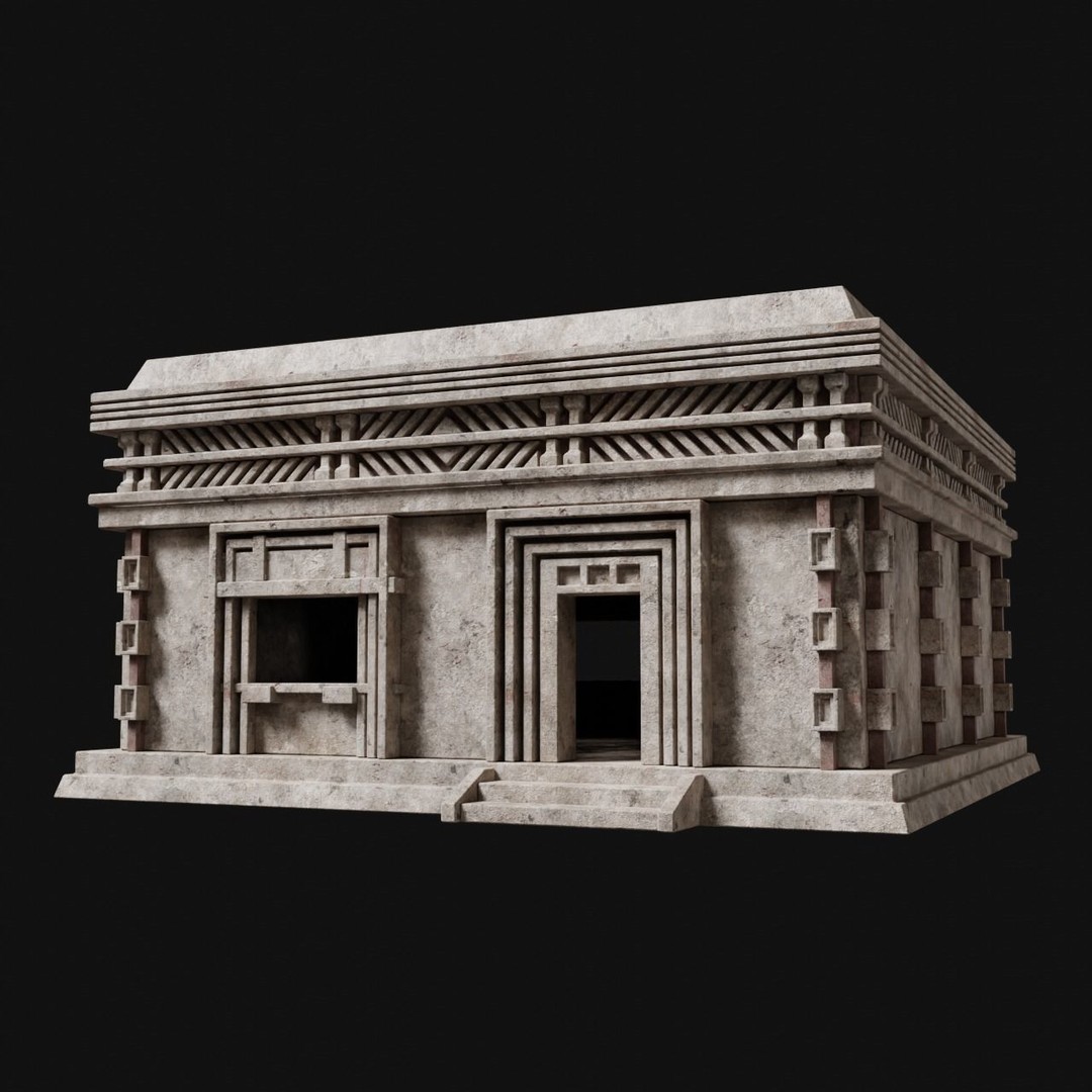 Aztec Mayan Inca Stone House 3D Model – Low Poly Game Asset, FBX - View 11