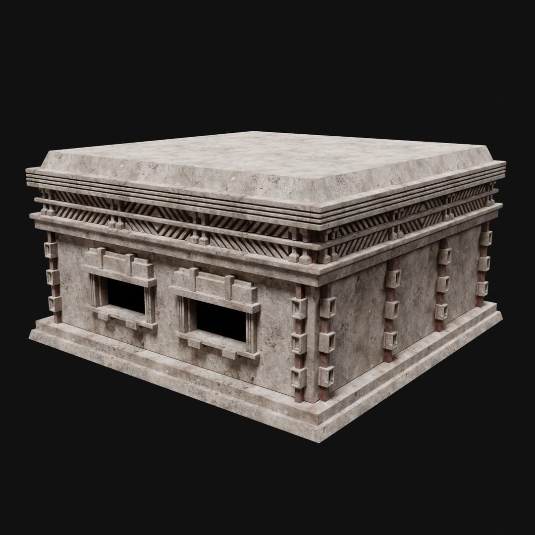 Aztec Mayan Inca Stone House 3D Model – Low Poly Game Asset, FBX - View 12