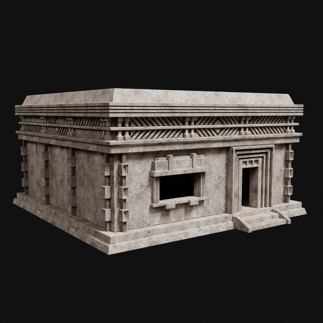 Aztec Mayan Inca Stone House 3D Model – Low Poly Game Asset, FBX - View 13