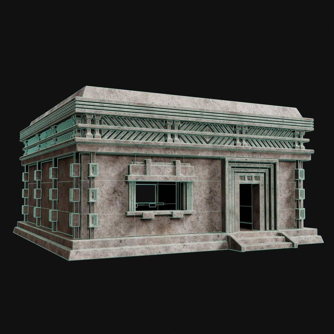 Aztec Mayan Inca Stone House 3D Model – Low Poly Game Asset, FBX - View 14